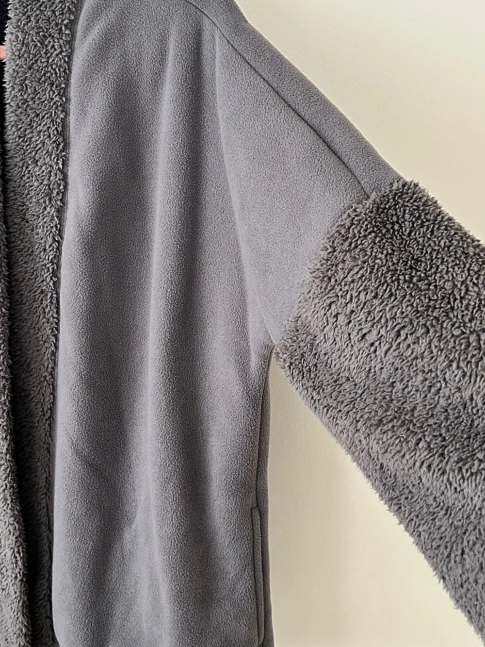 INC International Concepts Intimates Gray Sherpa Fleece Lounge Jacket